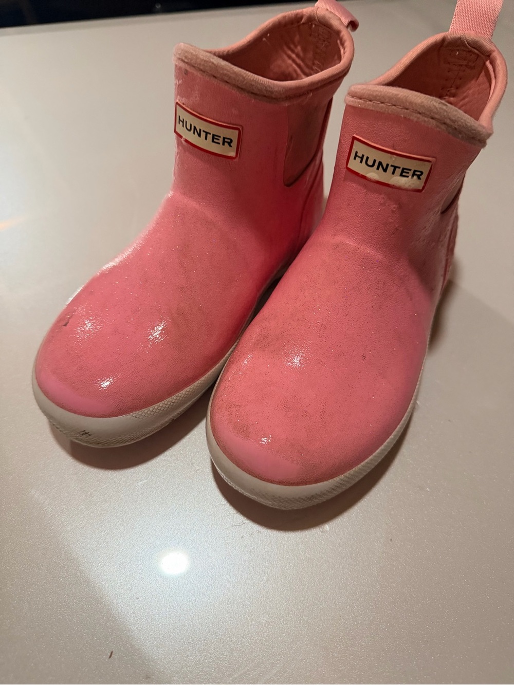 Hunter Pink Kids Rain & Snow Chelsea Boots